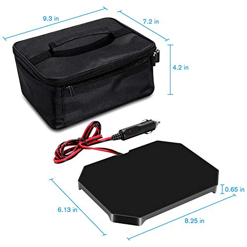 Triangle Power Personal Portable Oven, Electric Slow Cooker For Food,Mini Oven For Meals Reheat,Food Warmer with Lunch Bag For Car(12V)