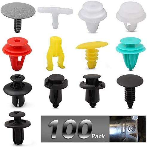 VistorHies - 100pcs Universal Mixed Clips For Mitsubishi Asx Lancer 10 9 Outlander 2013 Pajero Sport L200 Expo Eclipse Carisma Galant Grandis