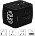 Universal Travel Adapter, International Power Adapter with 4 USB, Travel Plug Adapter for US, EU, UK, AU 150+ Countries, All in One European Adapter for iPhone, Android, All USB Devices- Black