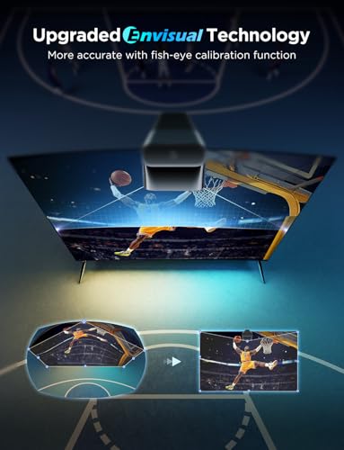 Govee TV Backlight 3 Lite with Fish-Eye Correction Function Sync to 55-65 Inch TVs, 3.6m RGBICW Wi-Fi TV LED Backlight with Camera, 4 Colours in 1 Lamp Bead, Voice and APP Control, Adapter