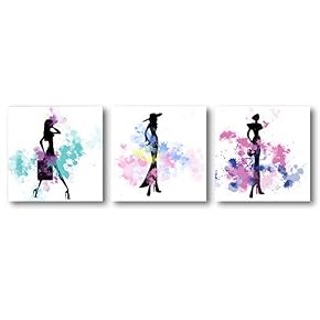 Abstract Elegant People Painting Artwork for Home Framed x3 Panels