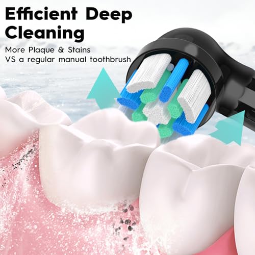 12PCS Compatible with Oral B iO Series Electric Toothbrush,Toothbrush Heads Compatible with Oral B iO 2/3/4/5/6/7/8/9/10,Effective Plaque Removal with Gentle Gum Care Technology