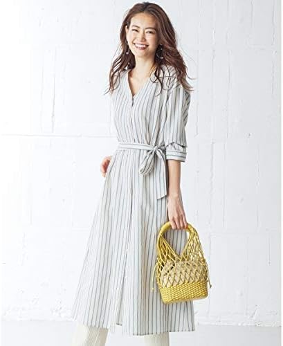 Amazon 組曲 Kumikyoku 洗える Mantecoカラーストライプ ワンピース ベージュ系1 2 ワンピース チュニック 通販