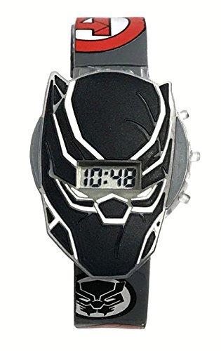 Marvel Avengers Black Panther Flashing Lights LCD Watch