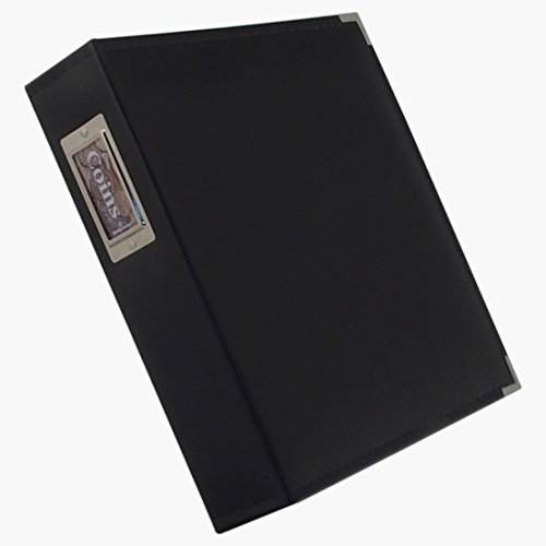 Allure Leather Coin and Currency Collecting Bundle - Album with plastic pages for 300 coins plus 20 paper bills - Includes 200 coin flips - Premium binder looks and feels great, expandable