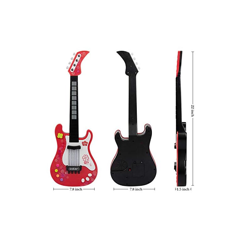 aPerfectLife Kids Electric Guitar Toys with Vibrant Sounds No String