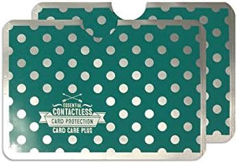2 x Turquoise Polkadot RFID NFC Blocking Card Clash Anti Scan Protectors for your Credit Cards