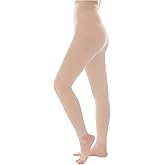 LIANPTRON 20-30 mmHg Compression Pantyhose Stockings for Women, Footless Medical Compression Stockings, Waist High Opaque Graduated Support Compression Tights for Varicose Veins, Swelling, Teacher, Doctor