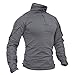 TACVASEN Combat Shirts for Men 1/4 Zip with Pockets Tactical Shirt Long Sleeve Military Pullover Army Ripstop Security Paintball Airsoft Gray XL