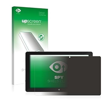 upscreen Spy Shield Clear Blickschutzfolie / Privacy für TrekStor SurfTab Duo W3 (Sichtschutz ab 30°, Kratzschutz, selbstkleb