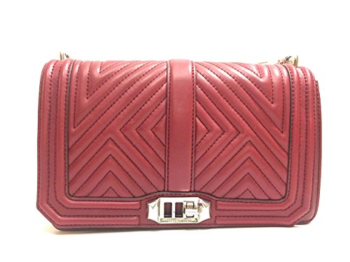 Rebecca Minkoff Geo Quilted Love Shoulder Bag softly grained cowhide tawny port