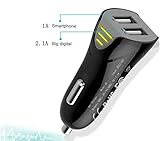 Car Charger,WOFALA® Dual-Port Rapid USB Car Charger Cigarette Charger for iPhone, iPad, Samsung, Nexus, HTC, Sony and Much More-Black