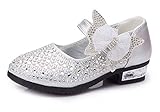 Bumud Little Kids Girls Mary Jane Bow Rhinestone Walker Ballerina Flat Shoe