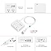 6 Outlets Power Strip with 4 USB Ports, NTONPOWER Flat Plug Extension Cord 5 Ft, Overload Protection, Wall Mount, Compact Portable Desk Charging Station for Travel, Home Office, Dorm, Nightstand,White