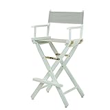 Casual Home Director's Chair ,White Frame/Gray