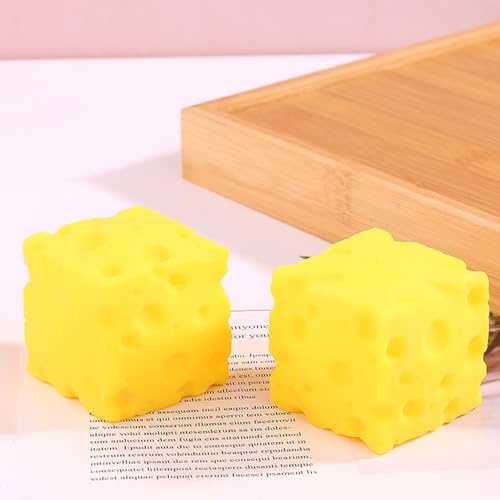 Cheese Squishy Soft Novelty Squeeze Squishies Toy Sensory Gift Cheese Cubes Fidget Toys for Adults Boys Girls Children