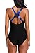BeautyIn Women's Pro One Piece Athletic Bathing Suit Color Block Swimsuit, Green, Large