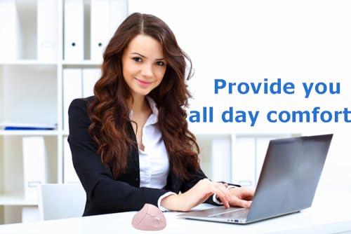 Wireless Mouse Ergonomic Vertical Pink Rechargeable Silent Upright Comfortable Carpal Tunnel Ergo Optical Cordless Mice for Small Middle Hands for PC Laptop Computer Macbook Office Work Wrist Pain