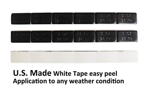Accretion 1 oz, Black Wheel Weights (Lead Free), USA Made White Tape Backing. Corrosion Resistance, Low Profile. 90 Oz Total,5.6 Lbs(90 Pcs) - Thumbnail 2