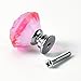 IQUALITE 12pcs Diamond Shape Crystal Glass 30mm Cabinet Drawer Knob Pink