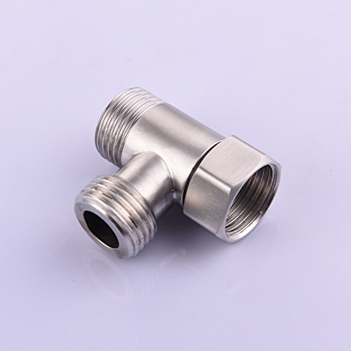 Ciencia 3-way Tee Connector Pex Tee 304 Stainless Steel T Adapter G 1/2 T Valve for Bidet, Sprayer, SBA020A