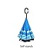 Newsight Reverse Umbrella, Double Layer Inverted Umbrella Upside Down, Self Stand, C Shape Handle, Inverse Inside Out Folding for Car, Windproof, Waterproof, Sun Protective (Sky)