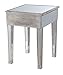 Convenience Concepts Gold Coast Mirrored End Table with Drawer, Weathered White