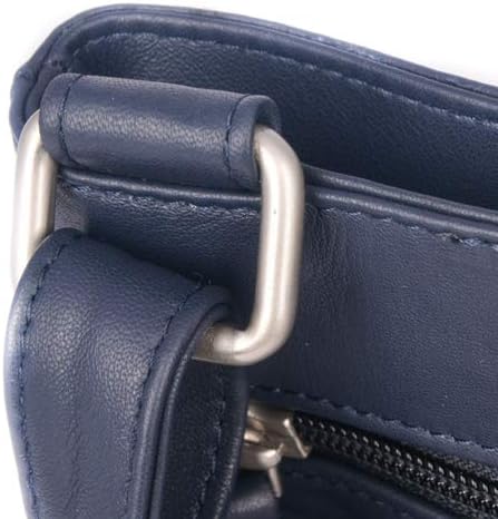Women's Allerdale Soft Real Leather Cross Body Pocket Bag in Navy - Image 4