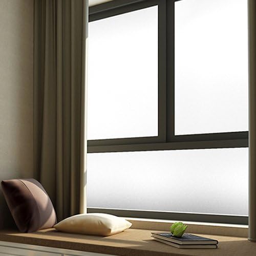 DUOFIRE Privacy Window Film White Frosted Decorative Window Sticker Non Adhesive No-Glue Static Cling Glass Film Anti-UV (60cm X 200cm - Image 4