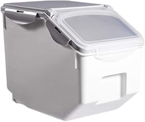 UPKOCH Rice Storage Container Rice Bucket Pantry Food Storage Jar Container Food Storage Bin for Flour Sugar Baking Supplies(Size S Grey)