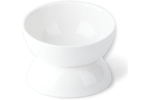 ABRUTY Cat Water Bowl, 16 OZ Ceramic Elevated Cat Bowls, 15° Tilted and Raised Pet Food Dish, Anti Vomiting Protect Pets' Spines and Whisker Fatigue