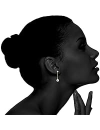 PAVOI - Pendientes de plata de ley chapados en oro de 14 quilates, con perlas, para mujer