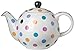 London Pottery Medium Globe Teapot, 6 Cup Capacity, White with Multicolored Polka Dots