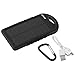 Levin Dual USB Port 6000mAh Portable Solar Panel Charger for iPhones, Windows and Android Phones - Pure Black