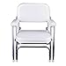 Leader Accessories Portable Folding Deck Chair with Aluminum Frame and Armrests (White)
