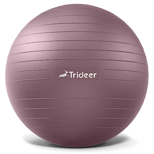 Photo 1 of Trideer Yoga Ball - Exercise Ball for Workout pilates Stability - Anti-Burst and Slip Resistant for physical therapy, Birthing, Stretching & Core Workout, Office Ball Chair, Flexible Seating, Home Gym