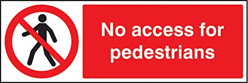 Caledonia Signs 13208M No Access For Pedestrians Sign, Rigid Plastic, M: 600 mm x 200 mm
