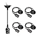 4-Pack Pendant Light Cord, HESSION Industrial Edison Pendant Light Kit, Vintage Style One-Light E26 Lamp Socket, Adjustable Black Light Cord Mini Pendant Light Fixture (Black)