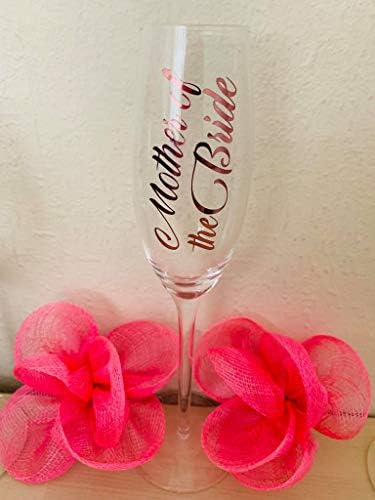 Bride Bride Squad, Bride Tribe, Team Bride, Decal Label for Wedding Party champagne flutes glasses/wine glasses METALLIC ROSE GOLD (MOTHER OF THE BRIDE)