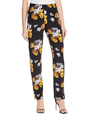 Womens Elastic Waist Floral Print Casual Pants