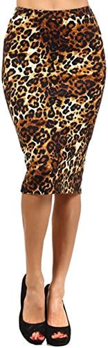 Trendy Print Must Have Pencil Skirts (M, LEOPARD SPOT1)