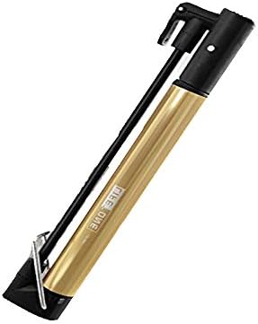 PiDiEn Bicycle Pump High Pressure Pump Hndheld Mini Bike Pump Home Pump Ball Pump Aluminum Aloy Portable Type Contains Gas Needle Screw Rubber Banding Ring And Plastic Holder. (Gold)