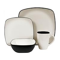 Corelle Hearthstone Stoneware Square 16-Piece Dinnerware Set