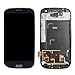for Samsung Galaxy S3 i9300 i9301 i535 LCD Replacement Touch Screen Digitizer TFT Display Touchscreen Glass with Frame Assembly Kits,(NOT AMOLED) Include Tempered Glass (Blue)(Only Fit i9300)