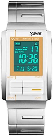 Unisex Digital Watch Futurist Metal Waterproof Chronograp Watch White 1173