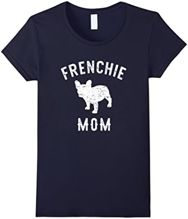 Women's Frenchie Mom French Bulldog T-Shirt  Medium Navy