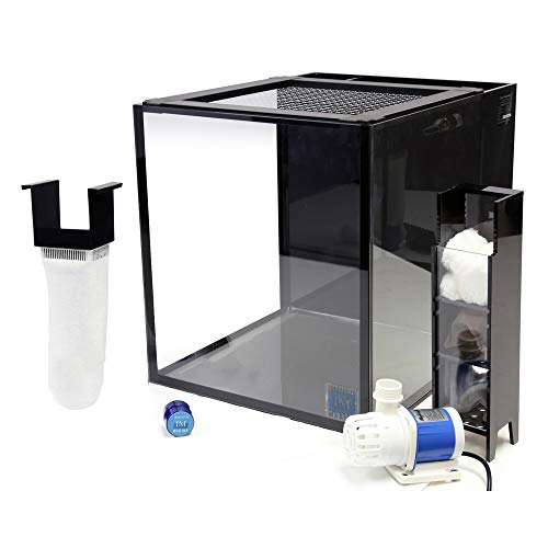 Innovative Marine Nuvo Fusion PRO 10 Gallon AIO (All-in-one) Aquarium with Mighty Jet DC Return Pump, Custom Caddy (Media Included), Filter Sock, Leveling Mat, Assembled Mesh Screen Cover, MicroMag