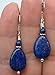 Elegant Handmade Blue Lapis Lazuli Sterling Silver Dangle Earrings Leverbacks Fashion