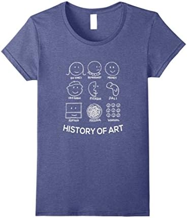 Womens History of Art T Shirt - Cool Art Lover Shirt Medium Heather Blue