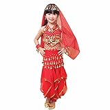 Pilot-Trade Children Belly Dance Costume, Harem Pants & Halter Top & Veil & Bracelet